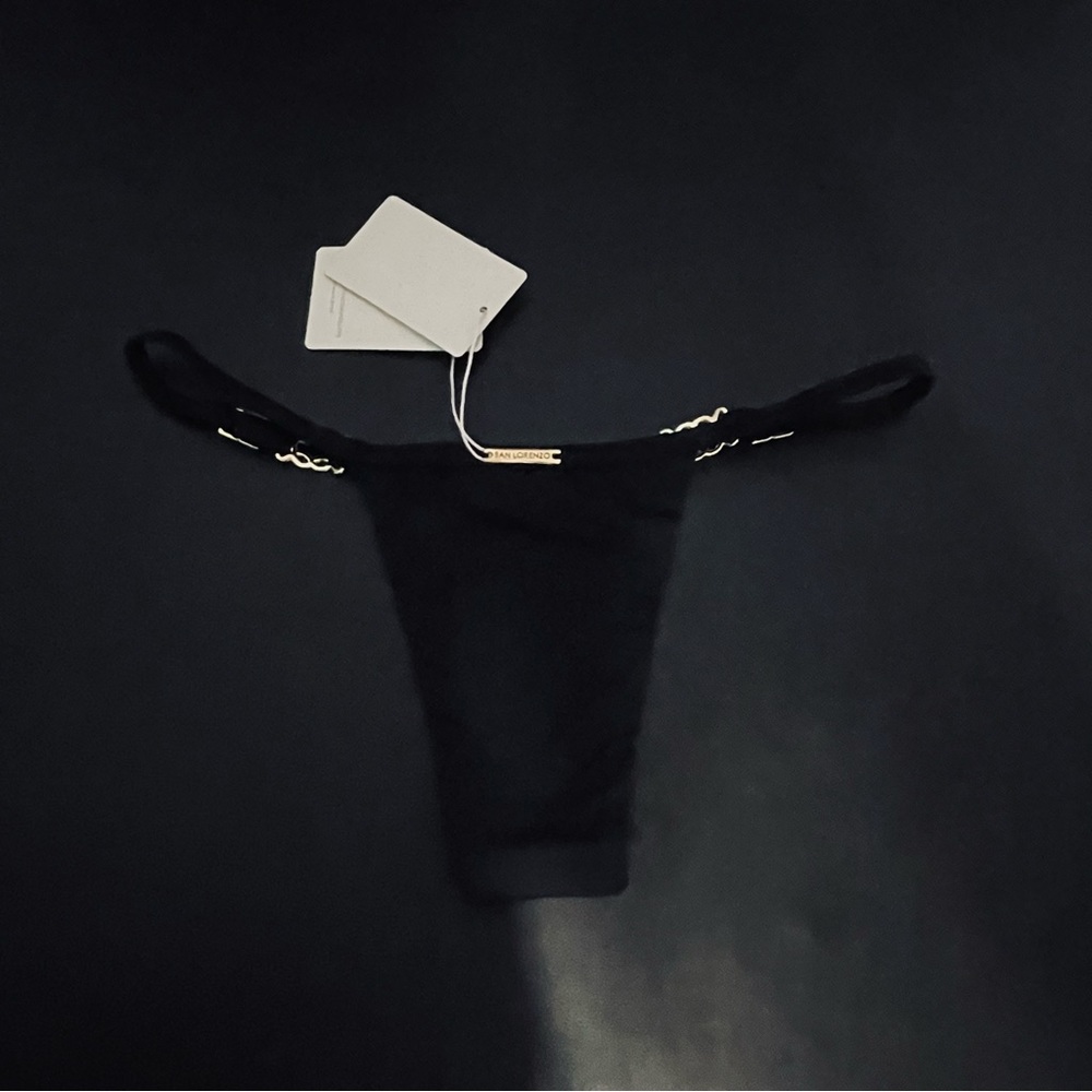 San Lorenzo Black Bikini Bottom with Gold Details - Picture 9 of 10